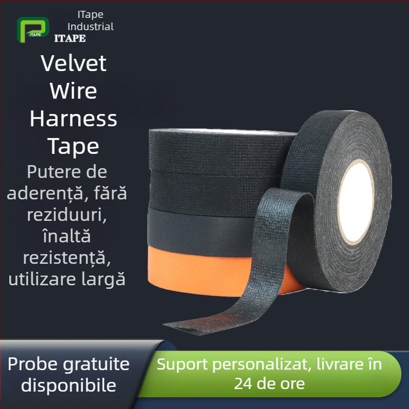 Bandă pentru cabluri, țesătură poliester ignifugă, grosime 0,14 mm, rezistență 160°C pe termen lung / 250°C pe termen scurt, Seria Harness Tape