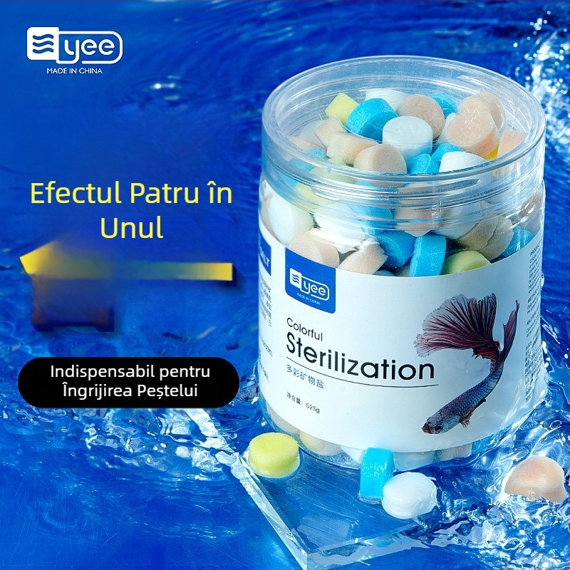 Yee Sare de sterilizare pentru pești ornamentali – sare de acvariu din plastic cu dezinfectant