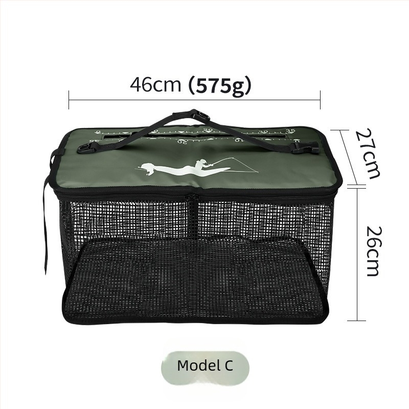 Luya 7 Geantă pliabilă din plasă de pescuit, capacitate mare, pentru pescuit în larg și pe mal