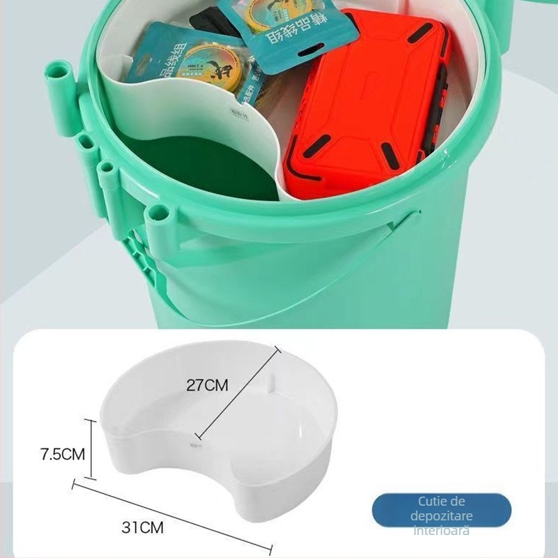 Găleată rotundă multifuncțională pentru pescuit, plastic EVA, design monobloc, mâner pentru transportul peștilor vii