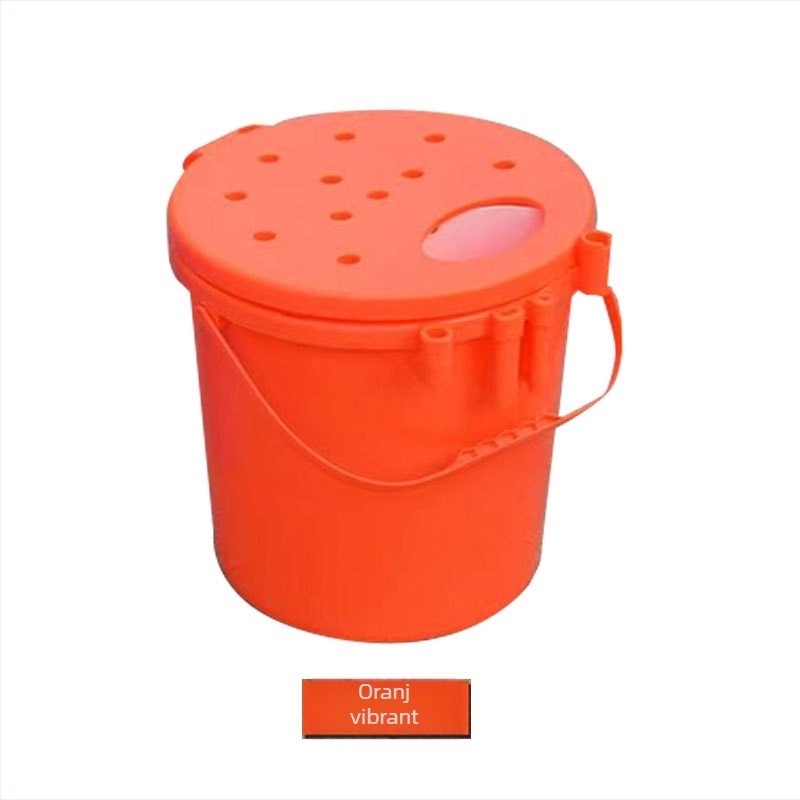 Găleată rotundă multifuncțională pentru pescuit, plastic EVA, design monobloc, mâner pentru transportul peștilor vii