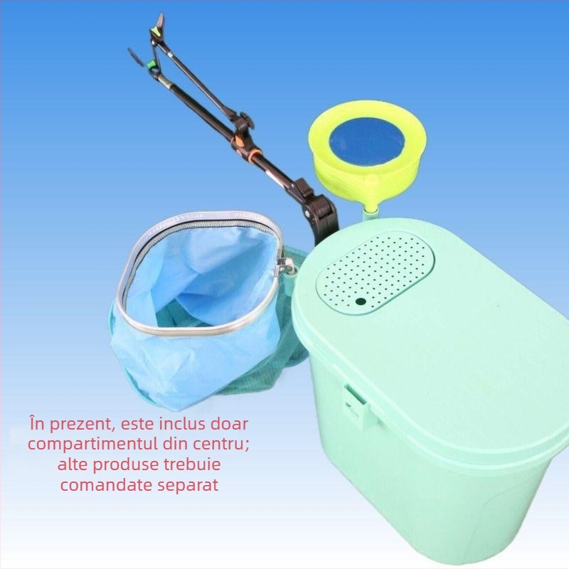 Cutie de pescuit multifuncțională cu găleată ultra-ușoară, scaun mic pentru pescuit și găleată pentru pești vii, pentru pescuit în cursuri