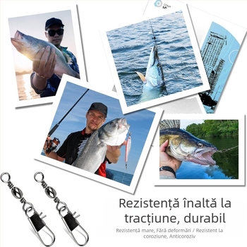Swing Shark Conector metalic pentru undiță de pescuit cu inel pivotant întărit – pescuit în apă sărată
