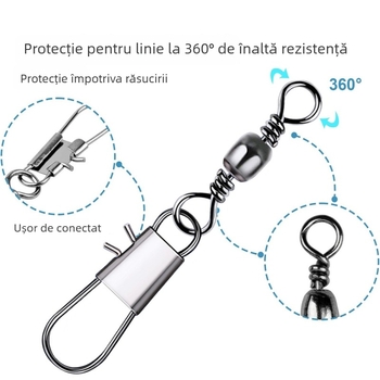Swing Shark Conector metalic pentru undiță de pescuit cu inel pivotant întărit – pescuit în apă sărată