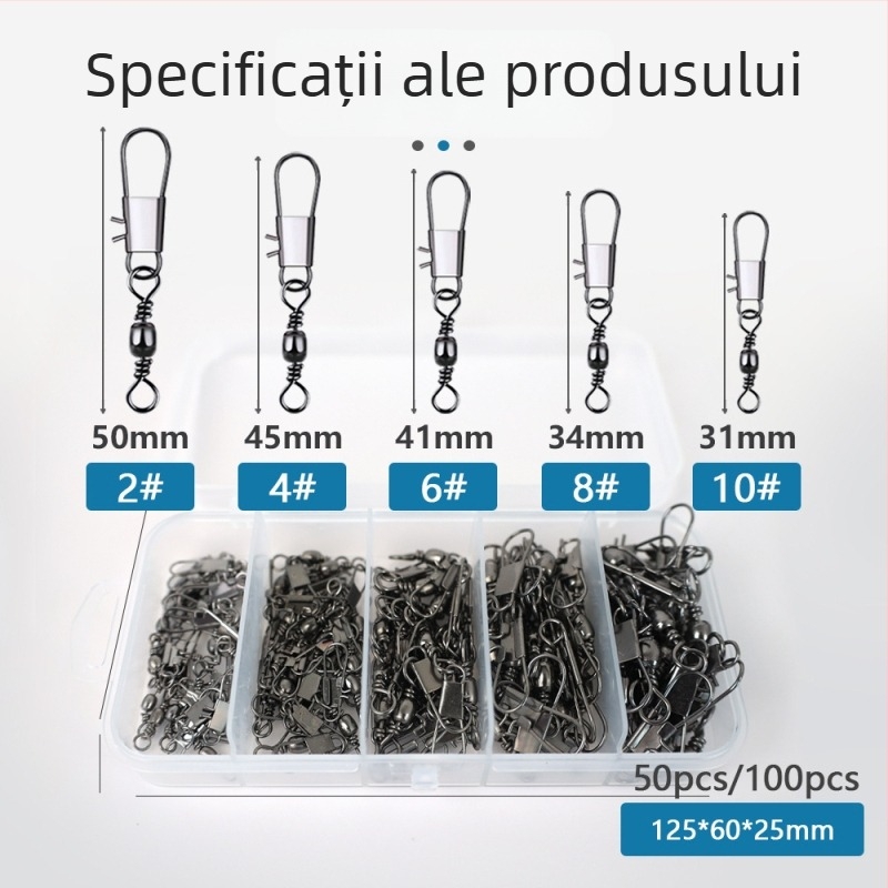Swing Shark Conector metalic pentru undiță de pescuit cu inel pivotant întărit – pescuit în apă sărată