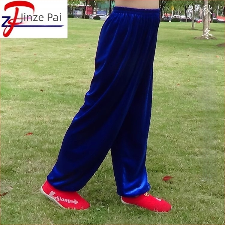 Pantaloni Tai Chi pentru copii, iarnă, din catifea, călduroși, exterior 95% poliester, căptușală 100% poliester, pentru Tai Chi, arte marțiale, alergare