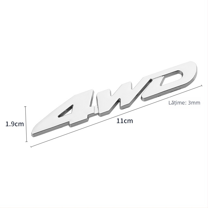 Autocolant pentru caroserie, material 3D, montaj cu adeziv, model universal, Platinum runner