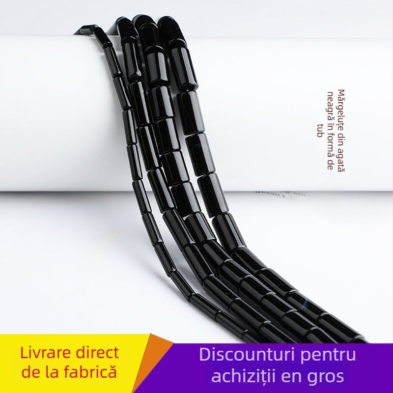 Mărgele din agat, tuburi drepte, lustruite și șlefuite, stil lux ușor
