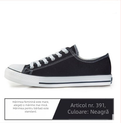 Adidași din canvas unisex - respirabili, antiderapanti, rezistenți; partea superioară din canvas, talpă din cauciuc