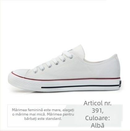 Adidași din canvas unisex - respirabili, antiderapanti, rezistenți; partea superioară din canvas, talpă din cauciuc