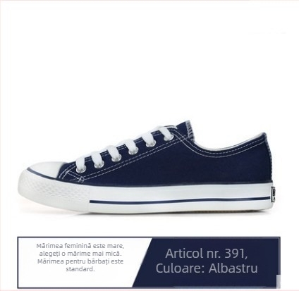 Adidași din canvas unisex - respirabili, antiderapanti, rezistenți; partea superioară din canvas, talpă din cauciuc