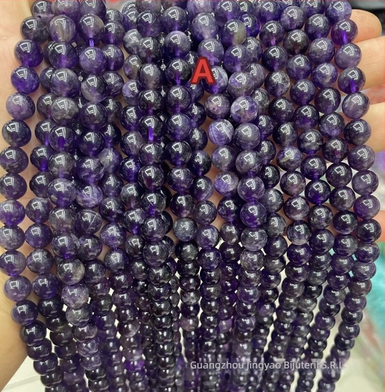 Perle libere din cristal de ametist – lustruite, origine Guangzhou, marcă JY