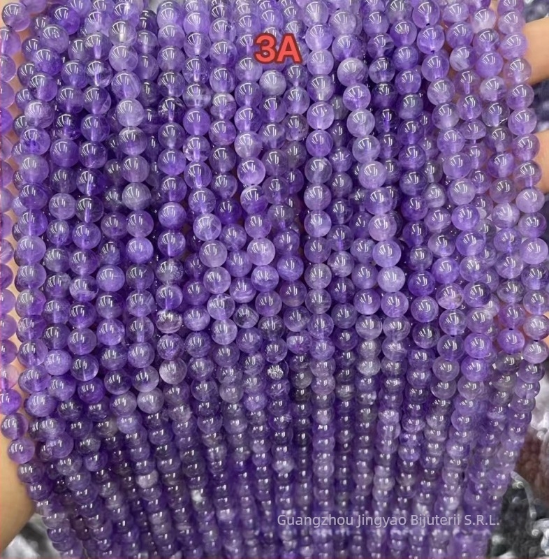 Perle libere din cristal de ametist – lustruite, origine Guangzhou, marcă JY