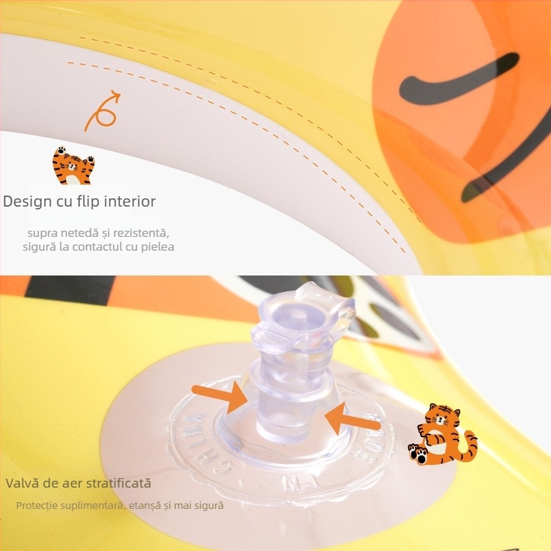 Inel de înot pentru copii, cu motif animat desen animat, PVC ecologic (pentru copii, PVC ecologic, motif desen animat)