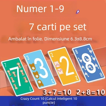Zhimibeibei Cărți pentru joc de masă din hârtie pentru dezvoltarea simțului numeric, numărare și interacțiune părinte-copil — 4–14 ani