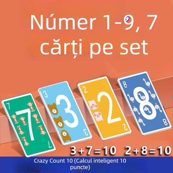 Zhimibeibei Cărți pentru joc de masă din hârtie pentru dezvoltarea simțului numeric, numărare și interacțiune părinte-copil — 4–14 ani