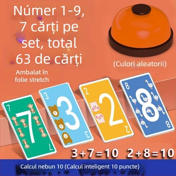 Zhimibeibei Cărți pentru joc de masă din hârtie pentru dezvoltarea simțului numeric, numărare și interacțiune părinte-copil — 4–14 ani