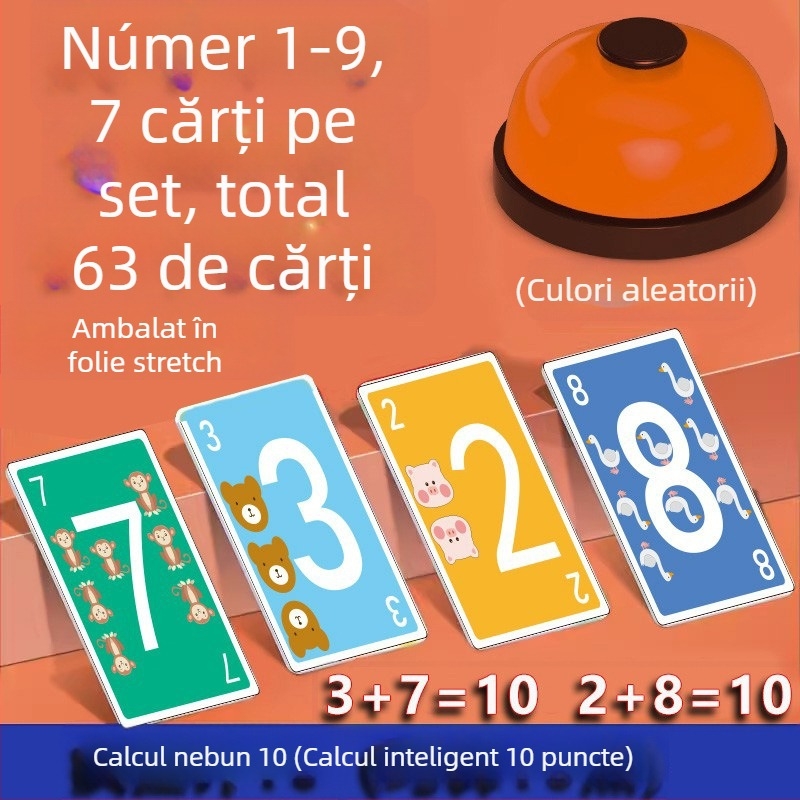 Zhimibeibei Cărți pentru joc de masă din hârtie pentru dezvoltarea simțului numeric, numărare și interacțiune părinte-copil — 4–14 ani