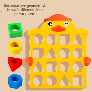 Joc de masă pentru copii 4–6 ani: Potrivirea formelor geometrice, Joc interactiv de familie inspirat de Montessori — Material: plastic; Certificare 3C: 2021152202035961