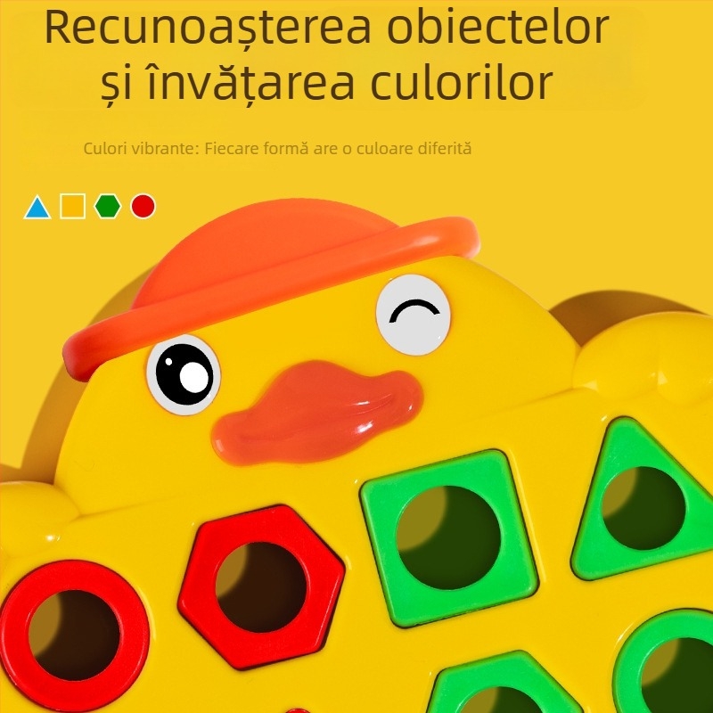 Joc de masă pentru copii 4–6 ani: Potrivirea formelor geometrice, Joc interactiv de familie inspirat de Montessori — Material: plastic; Certificare 3C: 2021152202035961