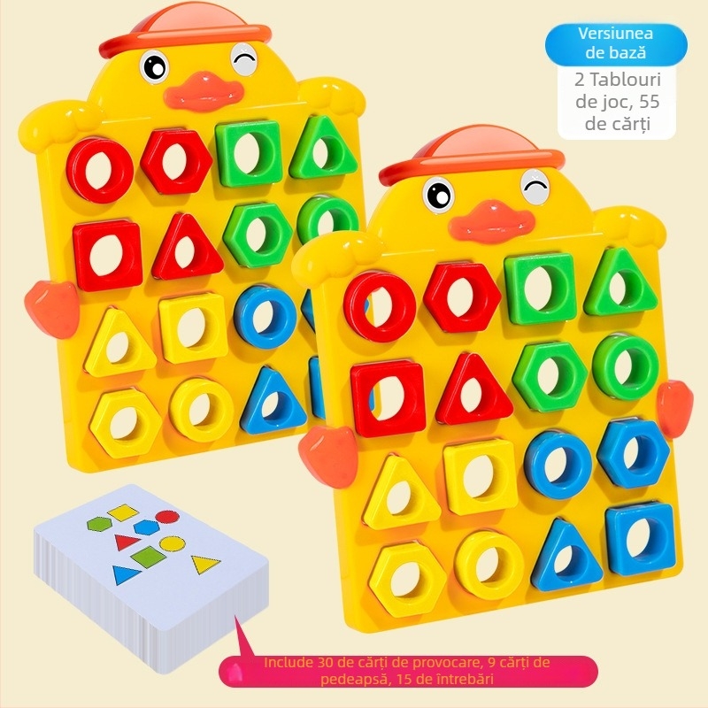 Joc de masă pentru copii 4–6 ani: Potrivirea formelor geometrice, Joc interactiv de familie inspirat de Montessori — Material: plastic; Certificare 3C: 2021152202035961