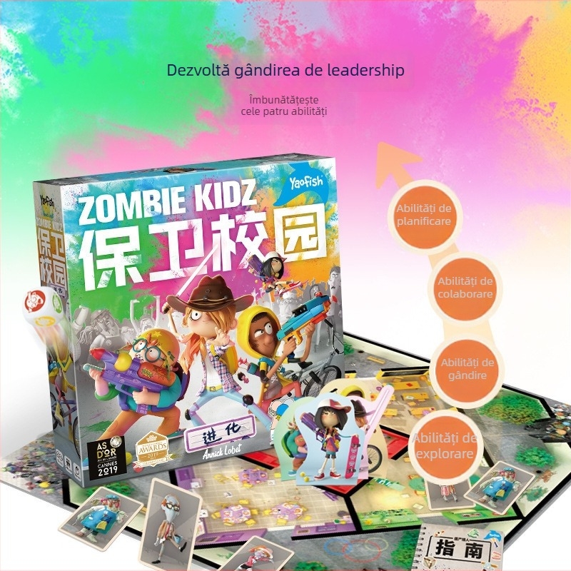Yaofish Ray Fish Defends Campus – Joc educațional de societate cu cărți pentru copii 4–14 ani, interacțiune părinte-copil