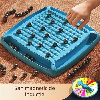 Joc magnetic de șah pentru copii și familie, puzzle relaxant ce dezvoltă gândirea logică, componente magnetice, vârste 4-61+