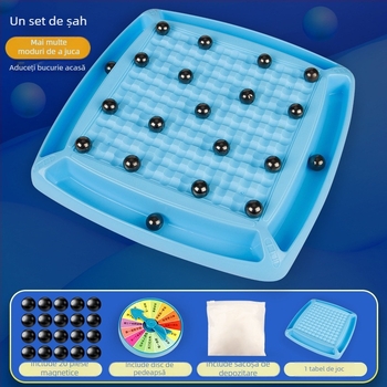 Joc magnetic de șah pentru copii și familie, puzzle relaxant ce dezvoltă gândirea logică, componente magnetice, vârste 4-61+