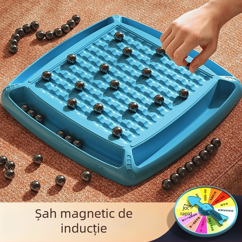 Joc magnetic de șah pentru copii și familie, puzzle relaxant ce dezvoltă gândirea logică, componente magnetice, vârste 4-61+