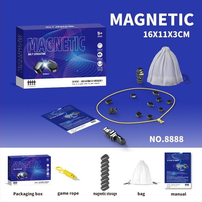 Joc magnetic de șah pentru copii și familie, puzzle relaxant ce dezvoltă gândirea logică, componente magnetice, vârste 4-61+