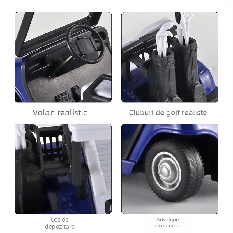 Model de mașină de golf, din aliaj, funcție tragere înapoi, control de forță, electric, multifuncțional