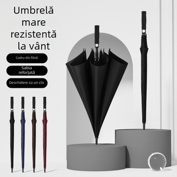 Umbrelă de golf cu 8 brațe din fibră, țesătură 190T rezistentă la impact, mâner EVA, deschidere și închidere automată, posibilitatea imprimării logo-ului