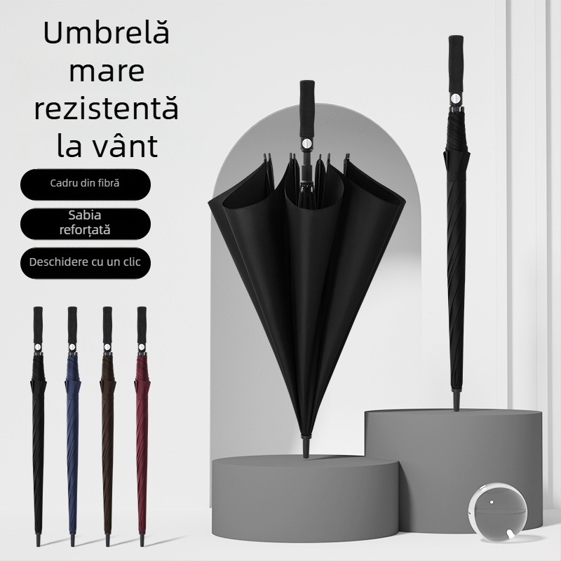 Umbrelă de golf cu 8 brațe din fibră, țesătură 190T rezistentă la impact, mâner EVA, deschidere și închidere automată, posibilitatea imprimării logo-ului