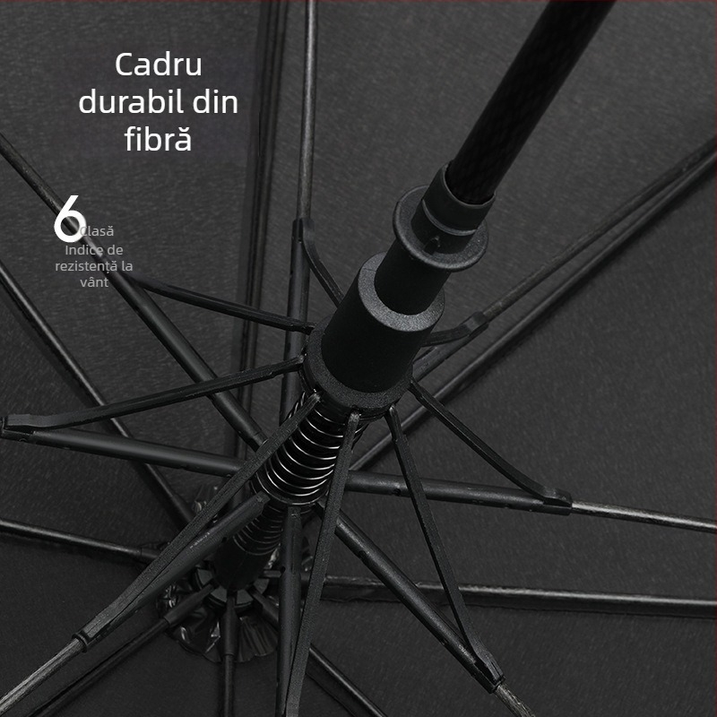 Umbrelă de golf cu 8 brațe din fibră, țesătură 190T rezistentă la impact, mâner EVA, deschidere și închidere automată, posibilitatea imprimării logo-ului