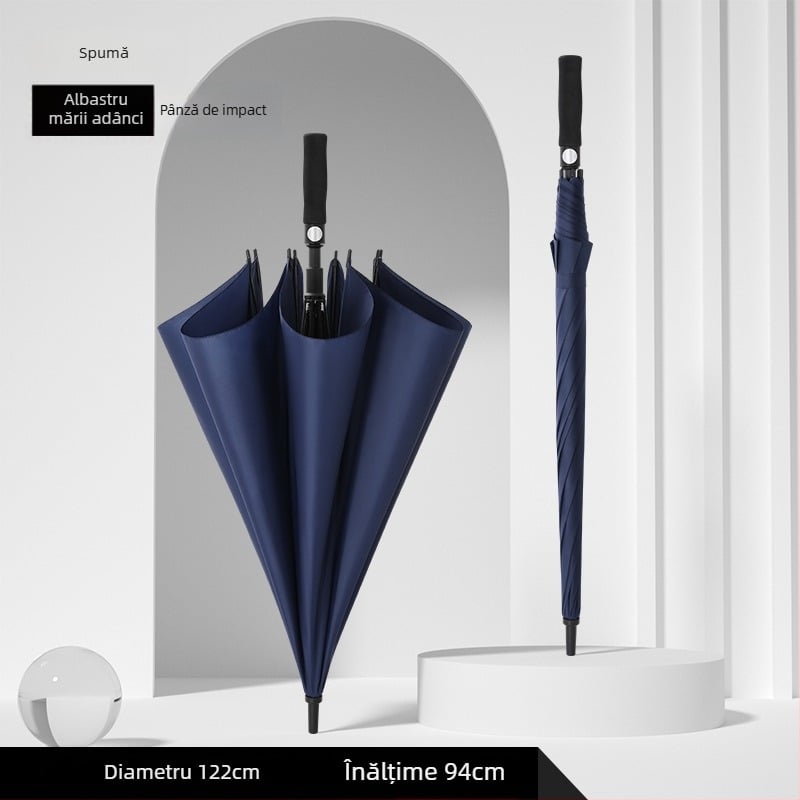 Umbrelă de golf cu 8 brațe din fibră, țesătură 190T rezistentă la impact, mâner EVA, deschidere și închidere automată, posibilitatea imprimării logo-ului