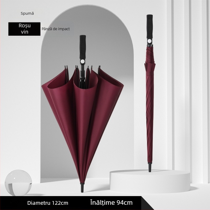 Umbrelă de golf cu 8 brațe din fibră, țesătură 190T rezistentă la impact, mâner EVA, deschidere și închidere automată, posibilitatea imprimării logo-ului