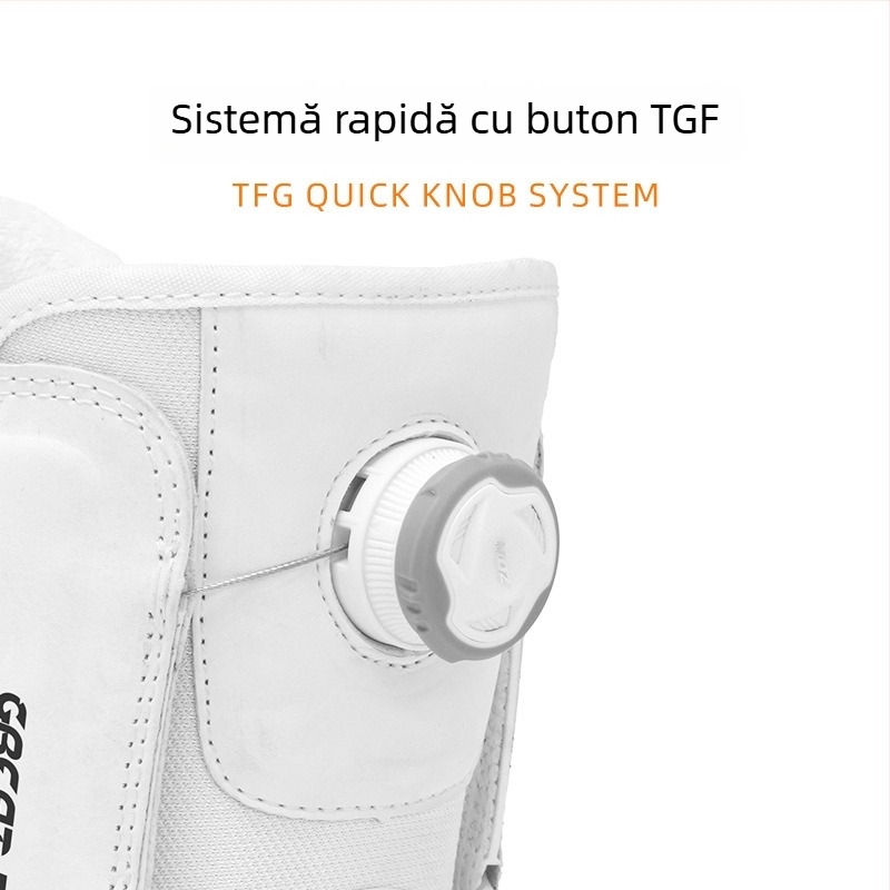 Ghete snowboard unisex, partea superioară PU cu țesătură impermeabilă, talpă din cauciuc, branț cu amortizare, izolație termică