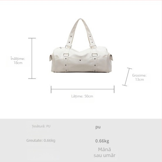 Geantă de umăr de călătorie unisex, capacitate 20–35 L, material PU, impermeabilă, căptușeală din nylon