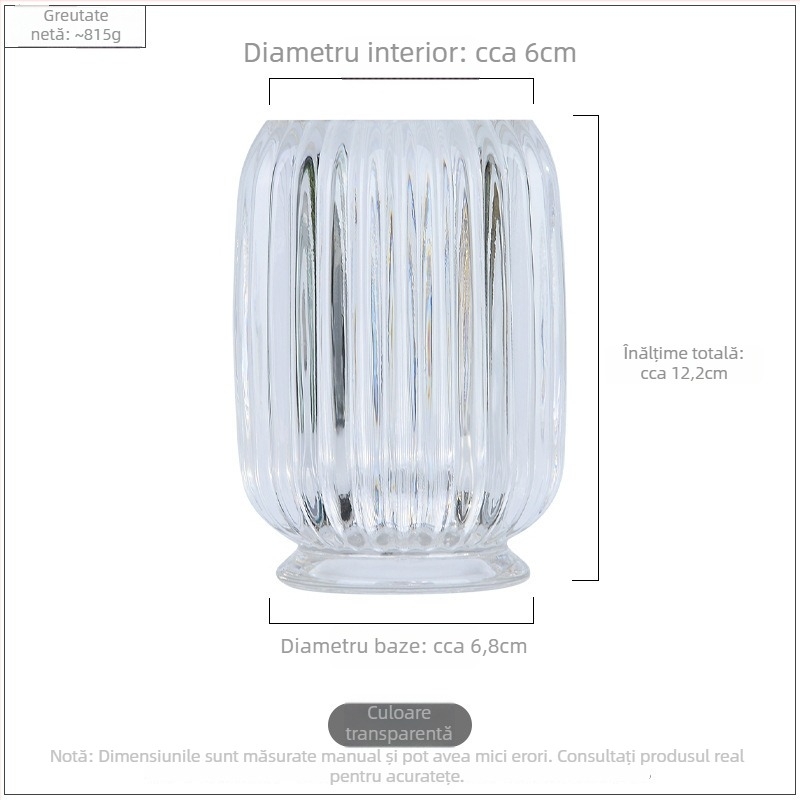 Cutie de depozitare pentru pensule de machiaj, din sticlă, stil modern minimalist, procesare personalizabilă