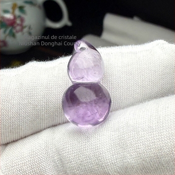 Colier cu cristal de ametist în formă de floare, lucrat manual, marca Spring Plum