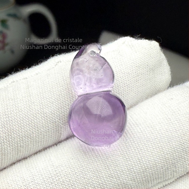 Colier cu cristal de ametist în formă de floare, lucrat manual, marca Spring Plum