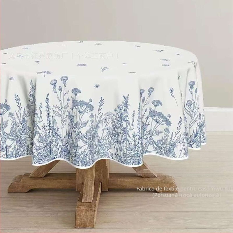 Față de masă impermeabilă și rezistentă la ulei, pentru mese pătrate și rotunde, cu model floral european, pentru casă, restaurant sau hotel.