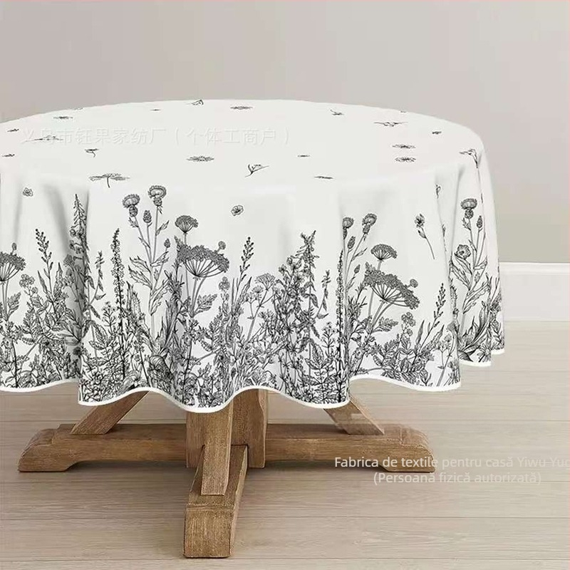 Față de masă impermeabilă și rezistentă la ulei, pentru mese pătrate și rotunde, cu model floral european, pentru casă, restaurant sau hotel.