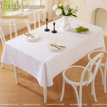 Față de masă, poliester, dreptunghiulară, stil nordic, model: solid, respirabil, anti-alunecare, durabil