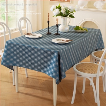 Față de masă, poliester, dreptunghiulară, stil nordic, model: solid, respirabil, anti-alunecare, durabil