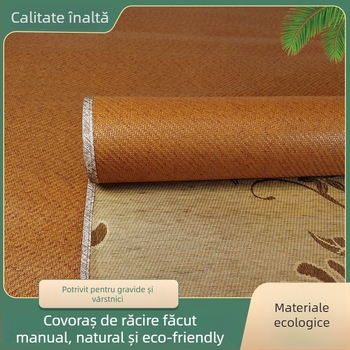 Covoraș din ratan cu Ice-Silk, cu două fețe, gros, pliabil, pentru cămine studențești, utilizare în toate anotimpurile