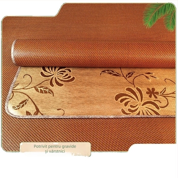 Covoraș din ratan cu Ice-Silk, cu două fețe, gros, pliabil, pentru cămine studențești, utilizare în toate anotimpurile