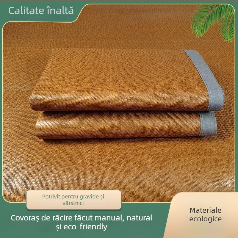 Covoraș din ratan cu Ice-Silk, cu două fețe, gros, pliabil, pentru cămine studențești, utilizare în toate anotimpurile