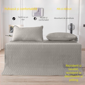 Covoraș de pat Ice Silk, țesătură Jacquard, fibră chimică, lavabil la mașină