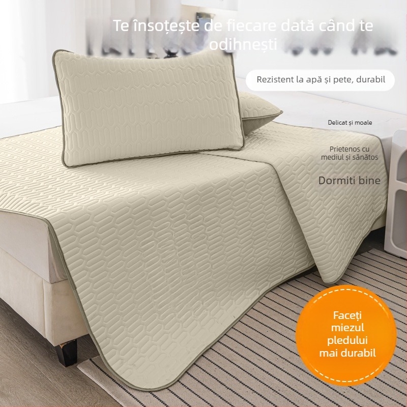 Covoraș de pat Ice Silk, țesătură Jacquard, fibră chimică, lavabil la mașină